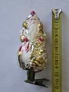 Bombka choinkowa mikołaj na klipsie vintage ozdoby na choinkę retro prl