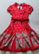 Zjawiskowa sukienka jedwab naturalny midi  Monnari 42,model rozety