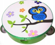 Tamburyn bębenek drewniany, muzyczna zabawka.