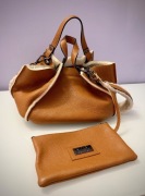 Torebka skórzana Ripani Futerko Camel