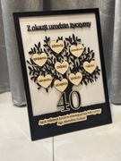 Prezent na urodziny PERSONALIZOWANE DRZEWO grawer ramka jubileusz