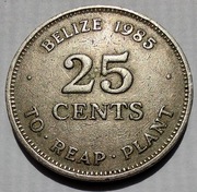 BELIZE brytyjskie 25 Cents 1985 