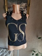 Bluzka Top damski czarny złote dodatki Gil Santucci