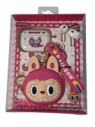 Słuchawki Dokanałowe Labubu Dla Dzieci Zestaw Z Etui Douszne Różowe