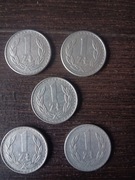 Monety 1 zł, różne roczniki z okresu PRL 