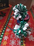 Opaska biały z ciemnozielonym