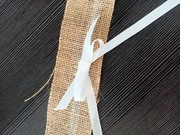 Kokardka ozdoba decoupage Boho lniana