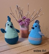 Kogucik Zielony, maskotka szydełkowa