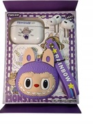 Słuchawki Dla Dzieci Douszne Z Etui Labubu Dokanałowe Zestaw Fioletowe