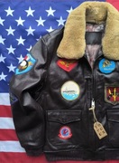 Kurtka pilotka Top Gun XL 2022 brązowa skóra naturalna skórzana G-1 mapa 