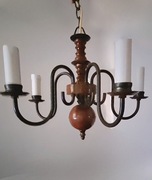 Żyrandol brązowy pięcioramienny (świeczniki)