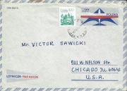 Ck 70 z obiegu do USA. Koperta lotnicza 