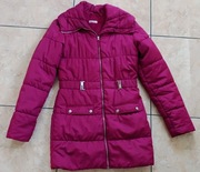 Kurtka zimowa z kożuszkiem H&M różowa rozmiar XS 