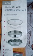 wok stalowy z parowarem