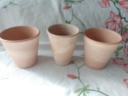 Doniczki osłonki gliniane nowe z Niemiec zestaw 3szt