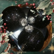 Bombki szklane czarne brokatowe 6szt 80mm 