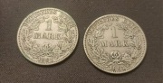 Moneta 1 Marka 1881 rok mennica (E) Niemcy, srebro, 2 sztuki