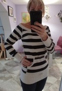 Bluza w pasy czarno białe h&m young 170 S/M kod1196