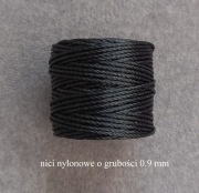 Nici nylonowe SuperLon Standard kolor czarny 0,9mm - szpulka