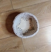 Koszyk handmade do przechowywania sklejka gwiazda beżowy szydełkowy eko 