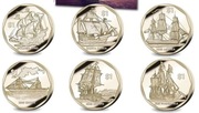 Wyspy Dziewicze BVI 2022 6x 1$ ŻAGLOWIEC STATEK