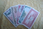 Kambodża zestaw 5 banknotów stan 1