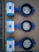 Przepustnica międzykołnierzowa DN150 z napędem pneumatycznym