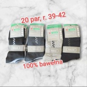 20 par skarpety męskie zdrowotne bezuciskowe 100% bawełna r. 39-42