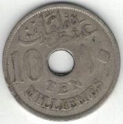 Egipt 10 milimów milliemes 1917 - 26 mm - nr 12 - b/z