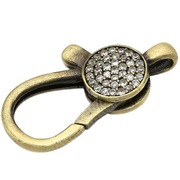 Zapięcie Lobster inkrustowane cyrkoniami, 13 x 26 mm., 1 szt.