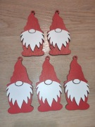 Ozdoby świąteczne Zestaw 5 drewnianych skrzatów 