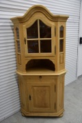witryna narożna z drewna dębowego - jak nowa 