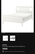 Łóżko Hemnes Ikea 160x200 + dwie szafki nocne