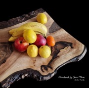 Deska do serwowania Orzech 51/44/2,5 patera żywica epoxy DIY drewno prezent