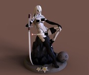 Figurka druk 3D żywica 12K " Nier Automata A2 & NSFW " - 92 mm
