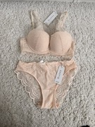 Nowy komplet bielizny Esotiq 65D S/36 łososiowy stanik biustonosz majtki