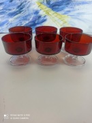 Luminarc – zestaw 6 szklanych pucharków deserowych, czerwone (vintage)