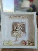 Pamiątka I Komunii Świętej Ramka 3D Anioł Rękodzieło Personalizacja LED