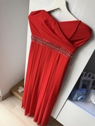 Czerwona sukienka maxi TFNC London, idealna na wesele/studniówkę rozmiar M
