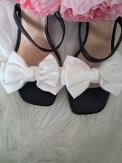 Biale kokardki kokardy klipsy do butów klamry ozdoby komunia okazje