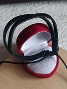 Czarna męska bransoletka z eko skóry regulacja regulowana bransoletka