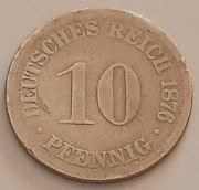 Niemcy 10 pfennig 1876 "D" Monachium