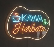 KAWA HERBATA NEON PERSONALIZOWANY SZYLD LOGO TEKST NA ZAMÓWIENIE