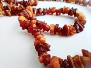 Stary naszyjnik z bursztynów Retro PRL