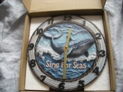 Humbak wieloryb zegar ścienny pokojowy cichy duże cyfry