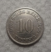 Niemcy Cesarstwo Wilhelm II 10 pfennig fenigów 1908 A Berlin Prusy KM# 12