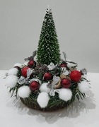 Stroik Boże Narodzenie na pniu  drewno ozdoba świąteczna choinka 