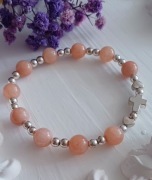 Bransoletka różaniec z naturalnego kamienia słonecznego 