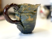 Ręcznie robiony baśniowy kubek, leśna filiżanka z liściami w stylu fairy