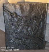 Piękny holenderski relief, obraz myśliwski odlew. XXw.